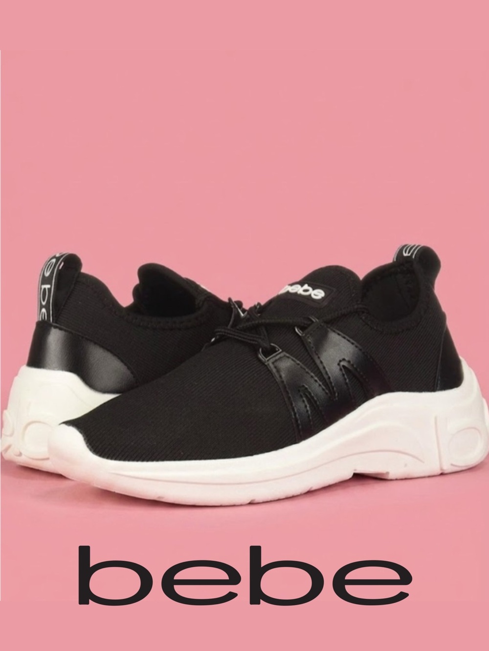 bebe LEYLAN Black Slip-On Women’s Athletic Sneakers